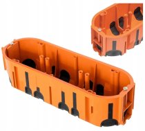 Pawbol Iebūvējama Kārba Produo Trīskāršs, Dziļa 60mm, Fi68, Savienojuma, Ar Skrūvēm, Oranžs, Ip30 /a.0093/