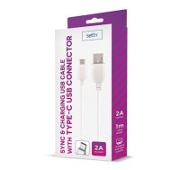 Kabelis Setty Universal USB Type-C Cable 1m 2A White