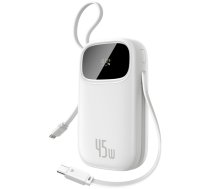 Powerbank Baseus Powerbank Baseus Enerfill Fc31 Qpow3 20000mah 45w Ar Displeju Digitālo Z 2 Wbudowanymi Kablami Usb-c - Balts