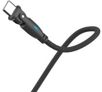 Kabelis Usb 3mk Accessories - 3mk Hyper Cable N-series C To C 1m Pd 3.0 Qc 3.0 20v/5a 100w Black - Swivel