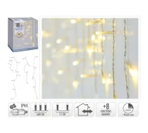 Ziemassvētku Gaismas Priekškars Gaismas Zew 180 Led Regulators Timer Silts Balts Kabelis Caurspīdīgs