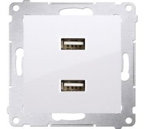 Kontakt-simon Lādētājs 2xusb 2.1a 5v/dc Sudraba Mat (dc2usb.01/43)