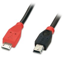 Kabelis Usb Lindy Microusb - Miniusb 1 M Melns (31718)