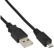 Kabelis Usb Inline Usb-a - Microusb 0.3 M Melns (31703)