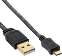 Kabelis Usb Inline Usb-a - Microusb 0.3 M Melns (31703f)