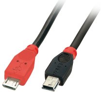 Kabelis Usb Lindy Microusb - Miniusb 0.5 M Melns (31717)