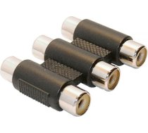 Adapteris Av Inline Rca (cinch) X3 - Rca (cinch) X3 Melns (99319a)