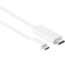 Kabelis Usb Club 3d Usb-c - Hdmi 1.8 M Balts (cac-1514)