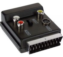 Adapteris Av Inline Scart - Rca (cinch) X3 + S-video Melns (89959)