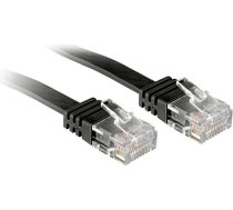 Lindy Patchcord Plakans, Cat6, 2m, Melns (47522)