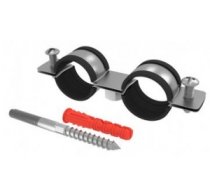 Dubults metāla stiprin. ar gumiju 3/4",26-29mm ar skrūvi