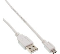 Kabelis Usb Inline Usb-a - Microusb 1 M Balts (31710w)