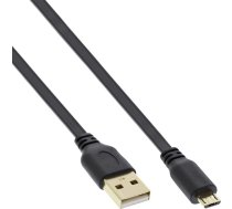 Kabelis Usb Inline Usb-a - Microusb 0.5 M Melns (31705f)