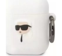 Karl Lagerfeld Futlāris Aizsardzības Austiņu Karl Lagerfeld Do Airpods 1/2 Cover Balts/white Silicone Karl Head 3d