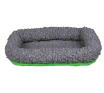 Cuddly bed for small animals, 30 × 22 cm, grey/green