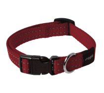 Rogz Utility Medium 16mm Snake Dog Collar, Red Reflective