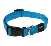 Rogz Utility Medium 16mm Snake Dog Collar, Turquoise Reflective