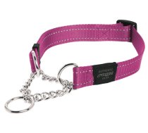 Rogz Utility Medium 16mm Snake Obedience Half-Check Dog Collar, Pink Reflective