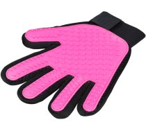 Fur care gloves, 16 × 24 cm, pink/black