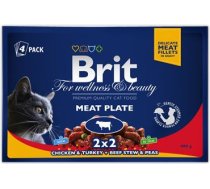 Brit Premium Cat Pouches Meat Plate 4x100g