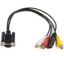 Kabelis Microconnect D-sub (vga) - Rca (cinch) X3 - S-video 0.3m Melns (monggsv)