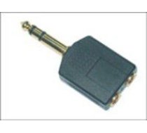 Adapteris Av Microconnect Jack 6.3 Mm M - 2x Jack 3.5 Mm F Melns