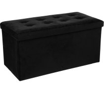 Atmosphera Pufs Stepēts Adaline Black 76x38 Cm