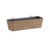 Balkona Puíu Kaste Wicker 61x19xh15cm, Pîta No Plastmasas, Krāsa: Bēšs