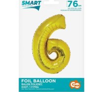 Godan Balons Folijas Cipars 6 Zelta Smart 76cm