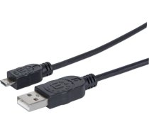 Kabelis Usb Manhattan Usb-a - Microusb 1.8 M Melns (307178)