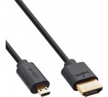 Kabelis Inline Inline® Slim Ultra High Speed Hdmi Cable Am/dm (micro) 8k4k Gold Plated Black 0.3m