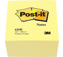 Post-it Bloczki Pašlīmējošs Klasisks 636b, Kubs 76x76mm, 450 Lapas, Dzeltens (3m0311)