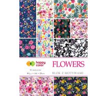 Bloks Z Motywami Flowers A4/15k 25motyw 80g