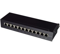 Logilink Patch Panelis 12x Rj-45 Cat.6a Stp Melns (np0019b)