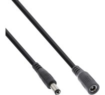 Kabelis Barošanas Inline Inline® Dc Extension Cable, Dc Plug Male/female 5.5x2.5mm, Awg 18, Black, 0,5m