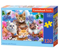 PUZZLE 120EL CASTORLAND KITTENS WITH FLOWERS