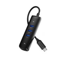 Adapteris 4in1 Ugreen Cm416 Hub Usb Do 4x Usb 0.25m (melns)