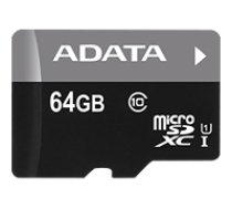 Atmiņas kartes ADATA  ADATA 64GB Micro SDXC V10 85MB/s + Ad.