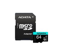 Atmiņas Kartes Adata  Premier Pro Uhs-i U3 V30s 64 Gb Microsdxc Flash Memory Class 10 Adapteris