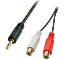 Kabelis Lindy Jack 3.5mm - Rca (cinch) X2 0.2m Melns (35678)