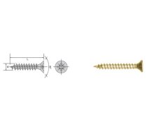 Skrūve Kokam Cinkots Dzeltens Pilns Vītne Fhd 4.0*45mm