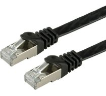 Value Patchcord Kat6, Plakans, 0.5m, Melns (21.99.0970)