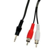 Kabelis Sbox  3.5mm M.->2 X RCA M, 2M 3.5-2RCA-M/M-2