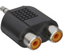 Adapteris Av Inline Jack 3.5mm - Rca (cinch) X2 Melns (99302)