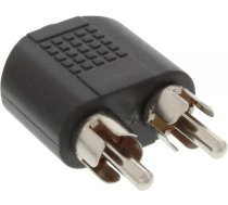 Adapteris Av Inline Jack 3.5mm - Rca (cinch) X2 Melns (99343)