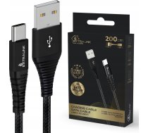 Kabelis Usb Extralink Extralink Smart Life Braided 15w Usb Type-a To Type-c 2m Melns | Kabelis Usb | 5v 3a