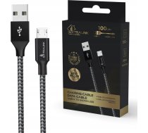 Kabelis Usb Extralink Extralink Smart Life 15w, Usb-a - Microusb, 100cm, Pvc, 5v 2.4a, Melns