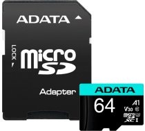 Karte Adata Premier Pro Microsdxc 64 Gb Class 10 Uhs-i/u3 A2 V30 (ausdx64gui3v30sa2-ra1)