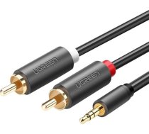 Kabelis Ugreen Jack 3.5mm - Rca (cinch) X2 1m Melns (ugr650blk)