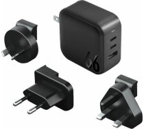 Lādētājs Energea Energea ład. Siec. 1xusb+2xusb-c Pd-pps-qc 3.0 66w 2c1a Melns/black Us+eu Travelite Gan66